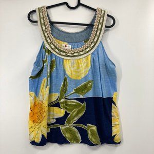 Anthropologie We Heart Vera Sunflower Tank Blouse